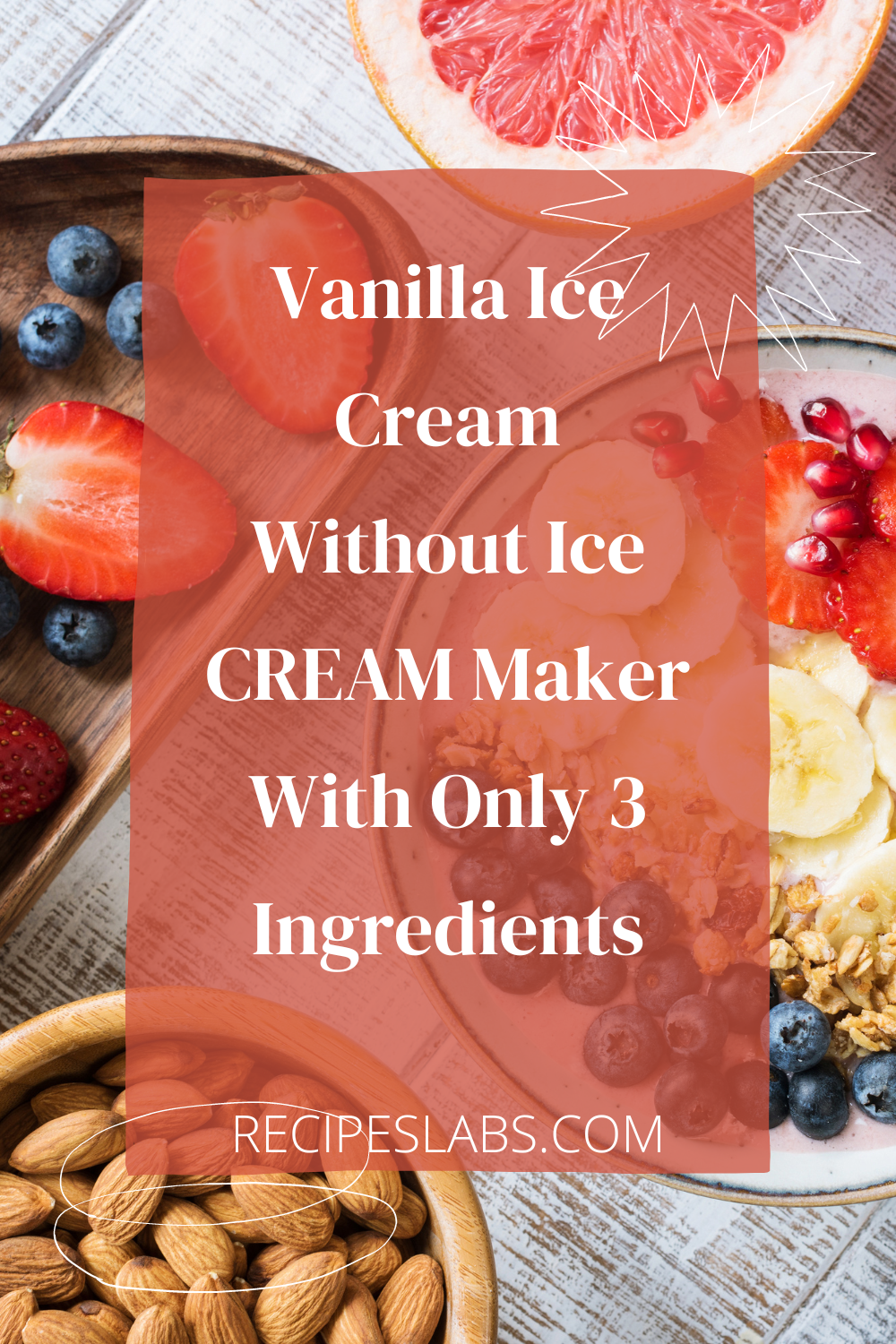 Vanilla Ice Cream Without Ice CREAM Maker With Only 3 Ingredients