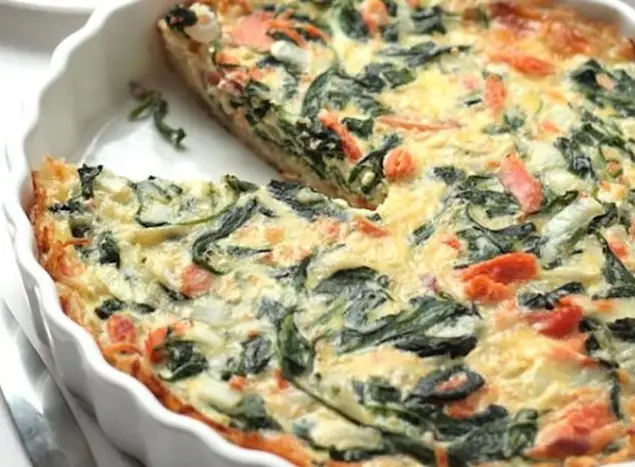 Smoked Salmon and Spinach Flan With Cooker