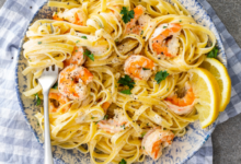Prawn Linguine with Lemon and Parsley Recipe