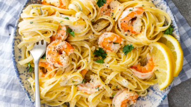 Prawn Linguine with Lemon and Parsley Recipe
