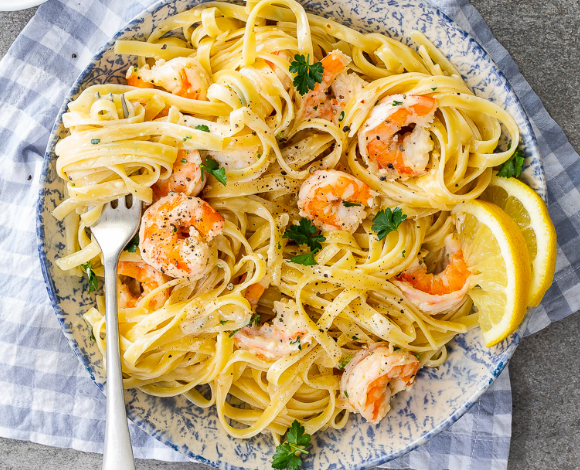 Prawn Linguine with Lemon and Parsley Recipe
