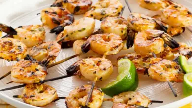 Spicy Prawn Skewers with Lime and Cilantro Recipe